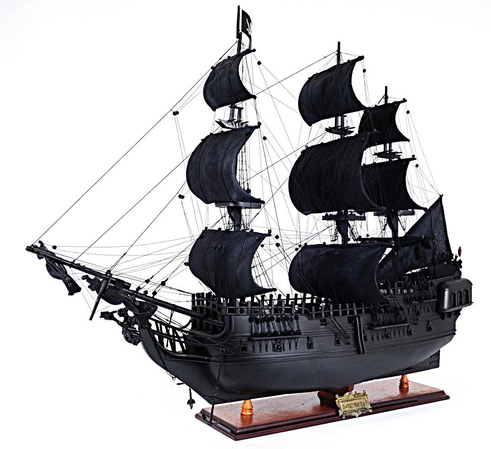Black Pearl Pirate Ship L80: Black Pearl Pirate Ship L80 -- A great item for the Pirate of the Caribbean movie fans! This is an outstanding FULLY ASSEMBLED wood model of the Black Pearl; originally Wicked Wench is Captain Jack Sp
