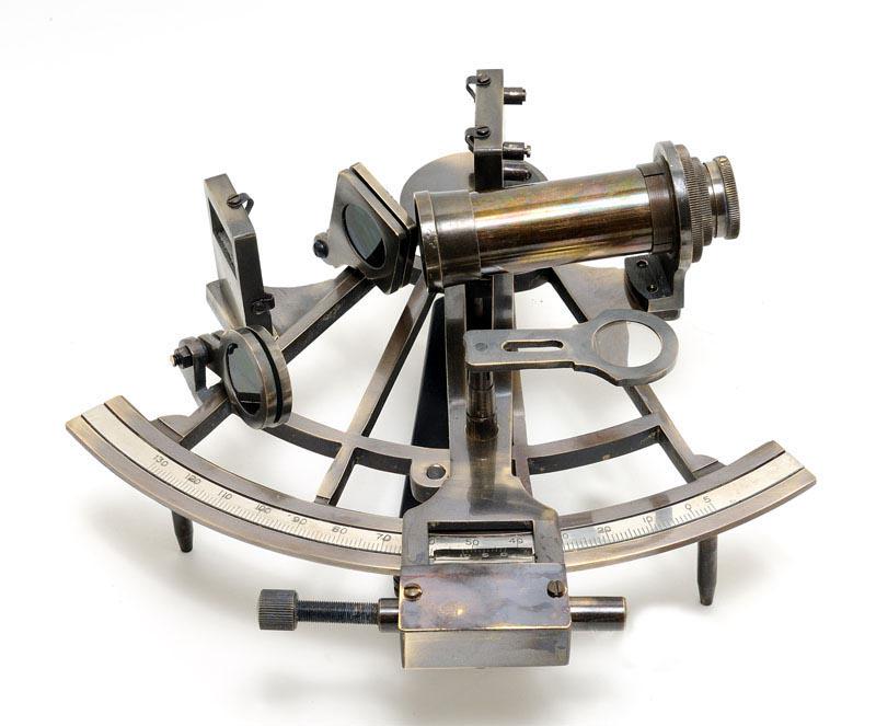 Nautical Sextant in wood box: Nautical Sextant in wood box -- This is a fully functional nautical sextant. It is made of high quality brass. Each component is crafted with the finest craftsmanship. Available in antique brass finis