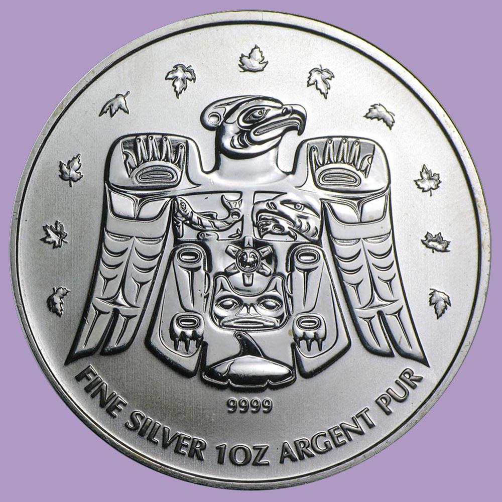 2009 Canada 1 oz Silver Olympic Thunderbird Totem BU: 2009 Canada 1 oz Silver Olympic Thunderbird Totem BU -- 2009 Canada 1 oz Silver Olympic Thunderbird Totem BU #21ST15692
