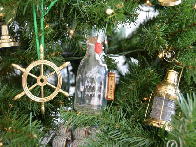 USS Constitution Model Ship in a Glass Bottle Christmas: USS Constitution Model Ship in a Glass Bottle Christmas Tree Ornament -- USS Constitution Model Ship in a Glass Bottle Christmas Tree Ornament #21ST19569