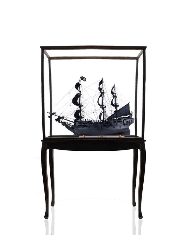 Black Pearl Large With Floor Display Case: Black Pearl Large With Floor Display Case -- Are you looking for a perfect display combination? Our Black Pearl Pirate Ship 35? model and floor display case combo will sure to set your home or office