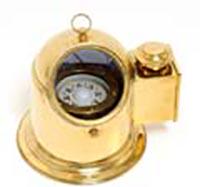 Binnacle Compass: Binnacle Compass -- This is a fully functional large Binnacle compass that was used to hold a ships magnetic compass. It is made of solid brass tinted with a golden glow. A floating dial compass is se