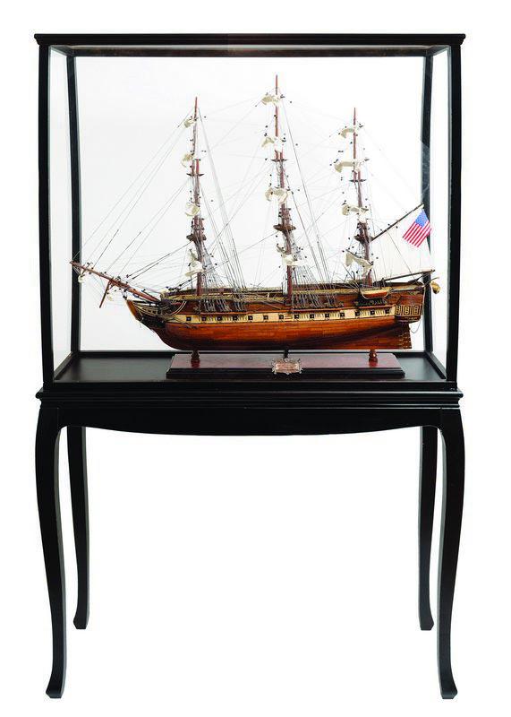 USS Constitution Large With Floor Display Case: USS Constitution Large With Floor Display Case -- Are you looking for a perfect display combination? Our USS Constitution 38? model and floor display case combo will sure to set your home or office ap