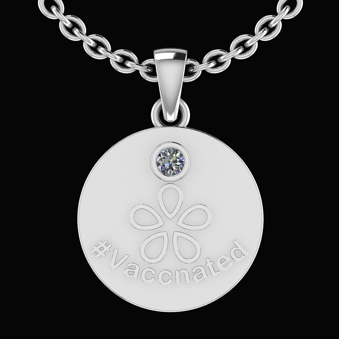 Certified 0.07 Ctw I2/I3 Diamond Vaccinated 10k White G: Certified 0.07 Ctw I2/I3 Diamond Vaccinated 10k White Gold Pendant -- Center Diamond Approx Weight: 0.07 Ctw (Round Cut) Center Diamond Color: G-H Center Clarity: I2/I3 Stone Setting: Prong Metal Appr