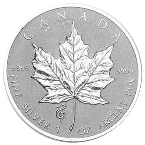 2013 Canada 1 oz. Silver Maple Leaf Reverse Proof Snake: 2013 Canada 1 oz. Silver Maple Leaf Reverse Proof Snake Privy Mark -- 2013 Canada 1 oz. Silver Maple Leaf Reverse Proof Snake Privy Mark #21ST37568