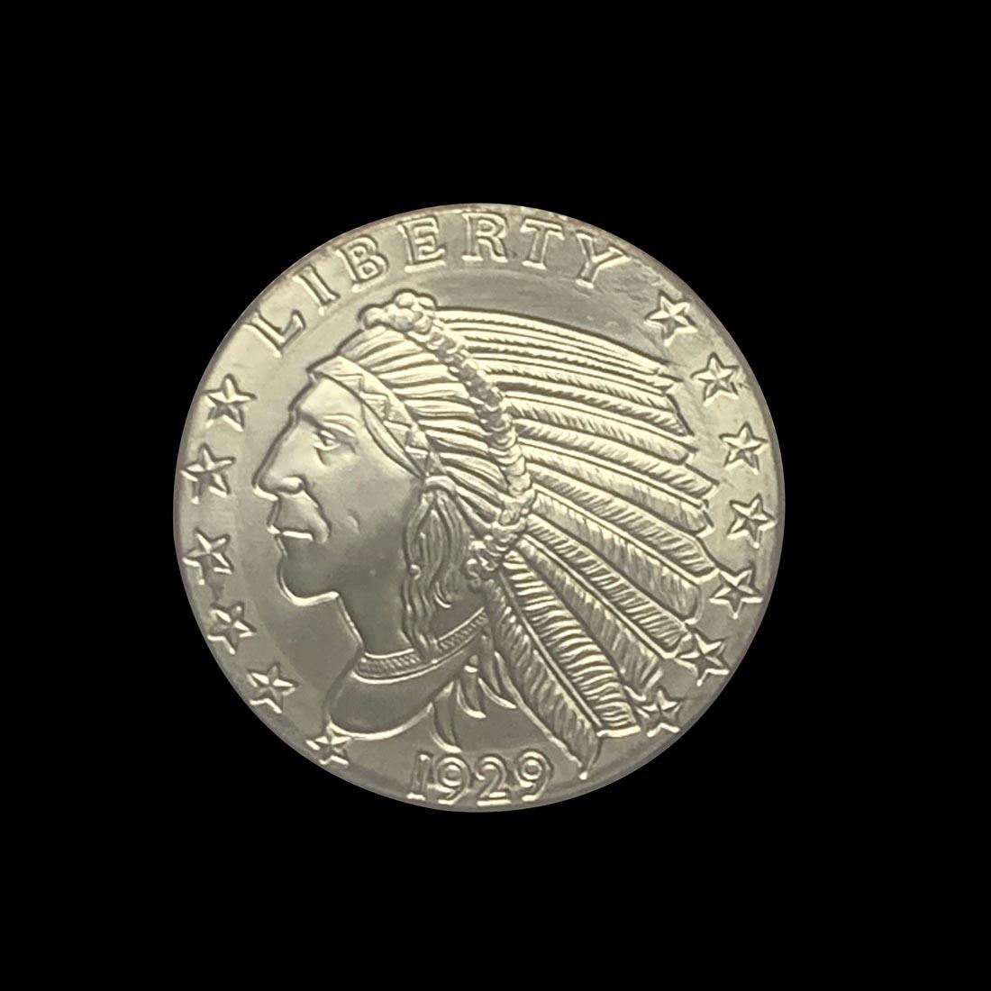 5 oz Silver Round Incuse Indian