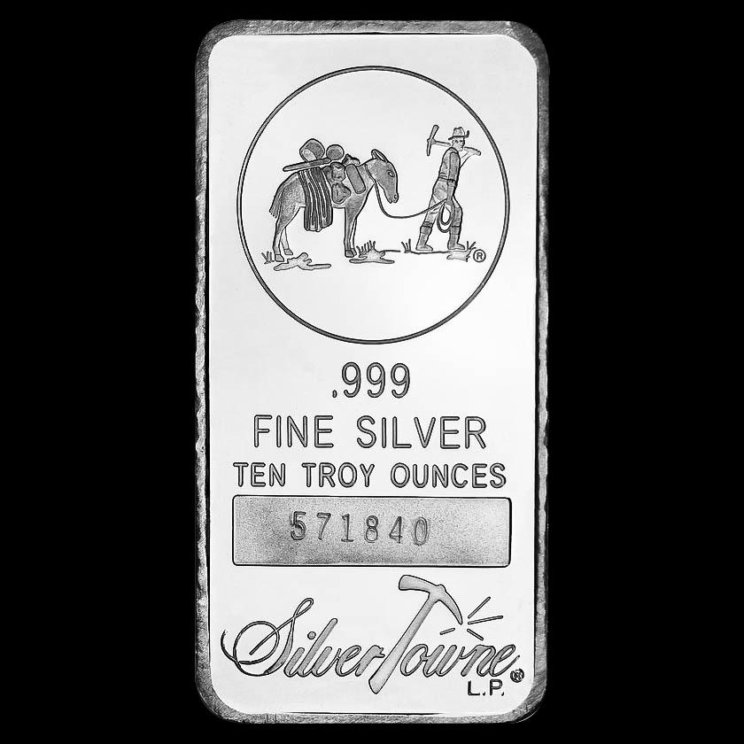 SilverTowne 10 oz Silver Bar - Prospector Design