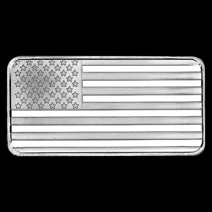 SilverTowne 10 oz Silver Bar - Flag Design