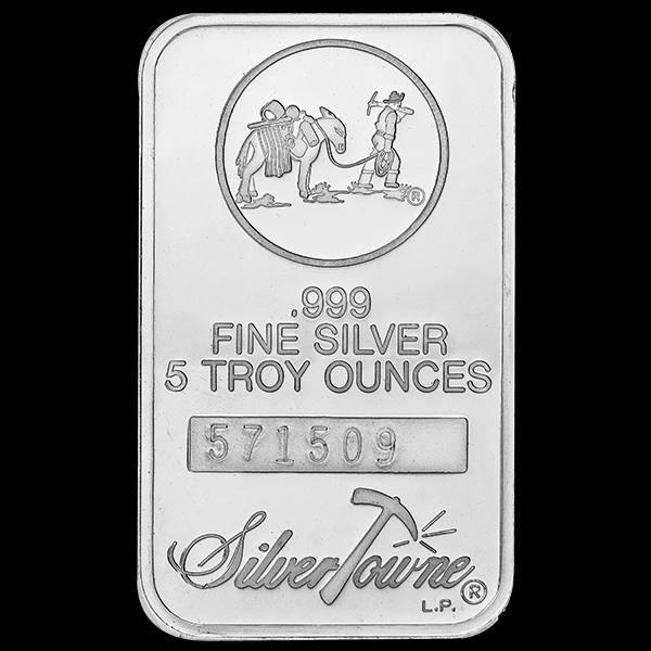 SilverTowne 5 oz Silver Bar - Prospector Design