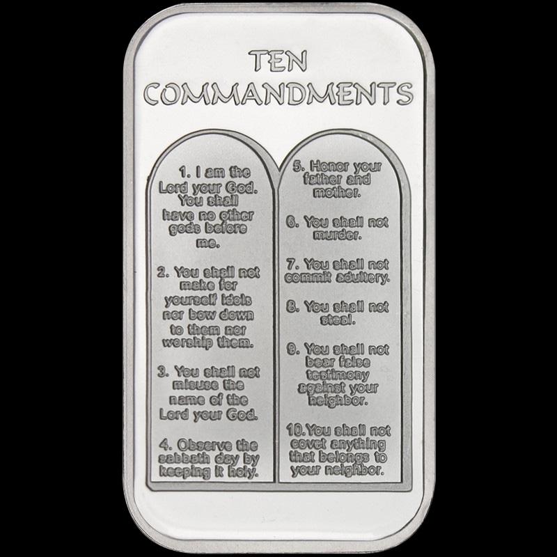 Ten Commandments 1oz .999 Silver Bar