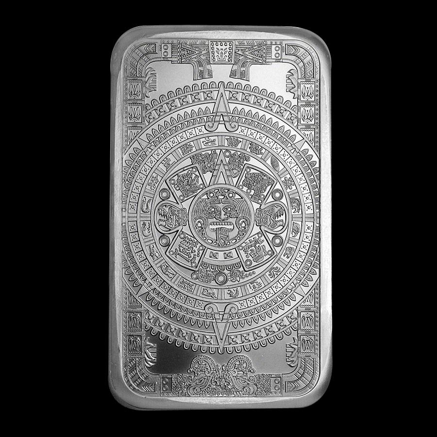 Aztec Calendar 5 oz Silver Bar
