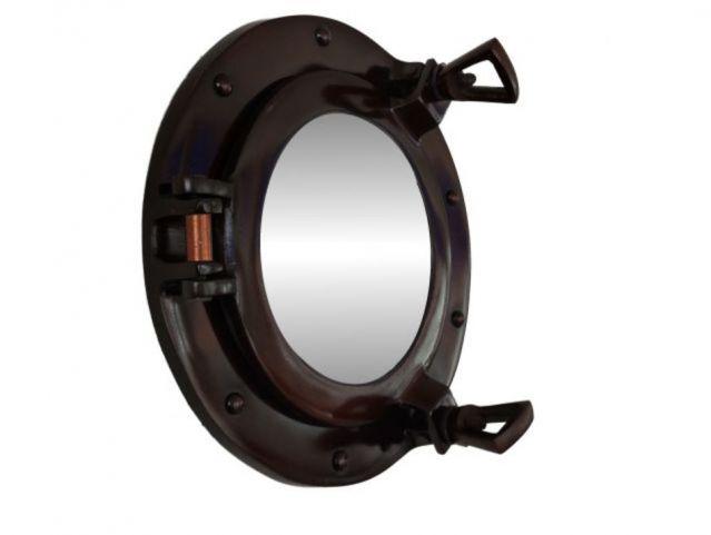 Antique Copper Deluxe Class Porthole Mirror 8in.