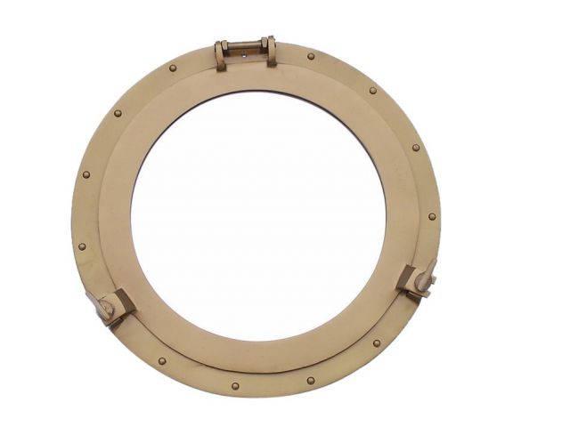 Deluxe Class Antique Brass Porthole Window 24in.