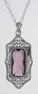 Roman Style Amethyst Crystal Intaglio Filigree Pendant