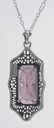 Roman Style Amethyst Crystal Intaglio Filigree Pendant - 2