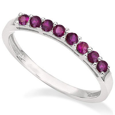 0.4 CTW GENUINE RUBY PLATINUM PLATED .925 STERLING SILV: 0.4 CTW GENUINE RUBY PLATINUM PLATED .925 STERLING SILV **|**|** 0.4 CTW GENUINE RUBY PLATINUM PLATED .925 STERLING SILVER RING #99604v2