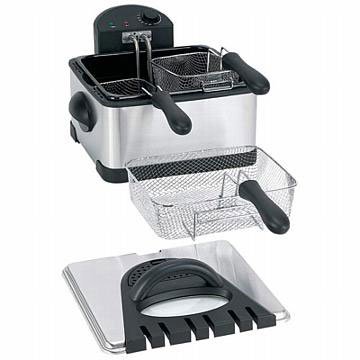 Maxam 4qt Electric Deep Fryer: Maxam 4qt Electric Deep Fryer **|**|** Features 120V, 1700 watts, stainless steel housing, 1 large and 2 small frying baskets with insulated handles, stainless steel cover with view window, variable t