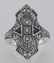 Art Deco Style Filigree Ring w/ Sapphires / 3 Diamonds - 2