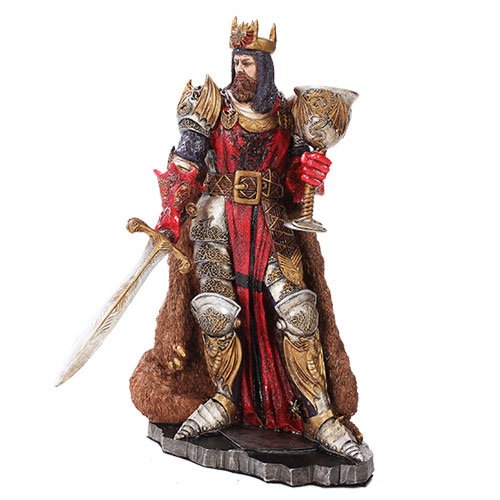 Hand Painted King Arthur Statue: Hand Painted King Arthur Statue **|**|** Hand Painted Resin; 6" x 7 1/4" x 10" #71249v2