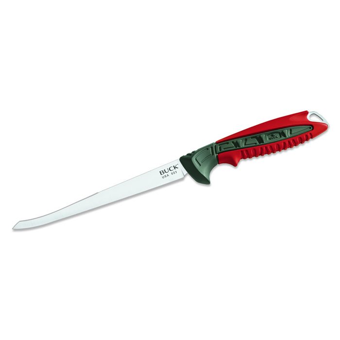 BUCK KNIVES Clearwater 6" Fillet: BUCK KNIVES Clearwater 6" Fillet **|**|** This flexible fillet knife has a comfortable and safe rubberized handle, and an injection molded sheath with drainage holes for easy carry and stowing. The fu