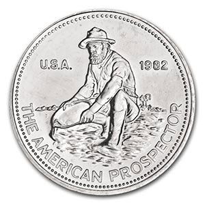 1 oz Silver Round - Engelhard Prospector (1982, "E" Log: 1 oz Silver Round - Engelhard Prospector (1982, "E" Log **|**|** 1 oz Silver Round - Engelhard Prospector (1982, "E" Logo Reverse) #74532v3 ***REPLACEMENT VALUE: $65 ***