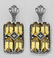 Art Deco Style Citrine w/ Diamond Art Deco Earrings - S