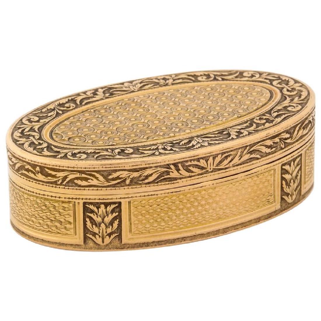 French Empire Oval Gold Snuff Box by H.A. Adam, Paris, (1 of 18)