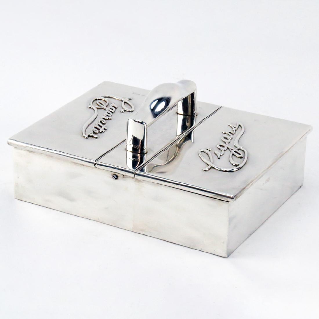 Antique English Silver Handled Cigar/Cigarette Box. (1 of 5)