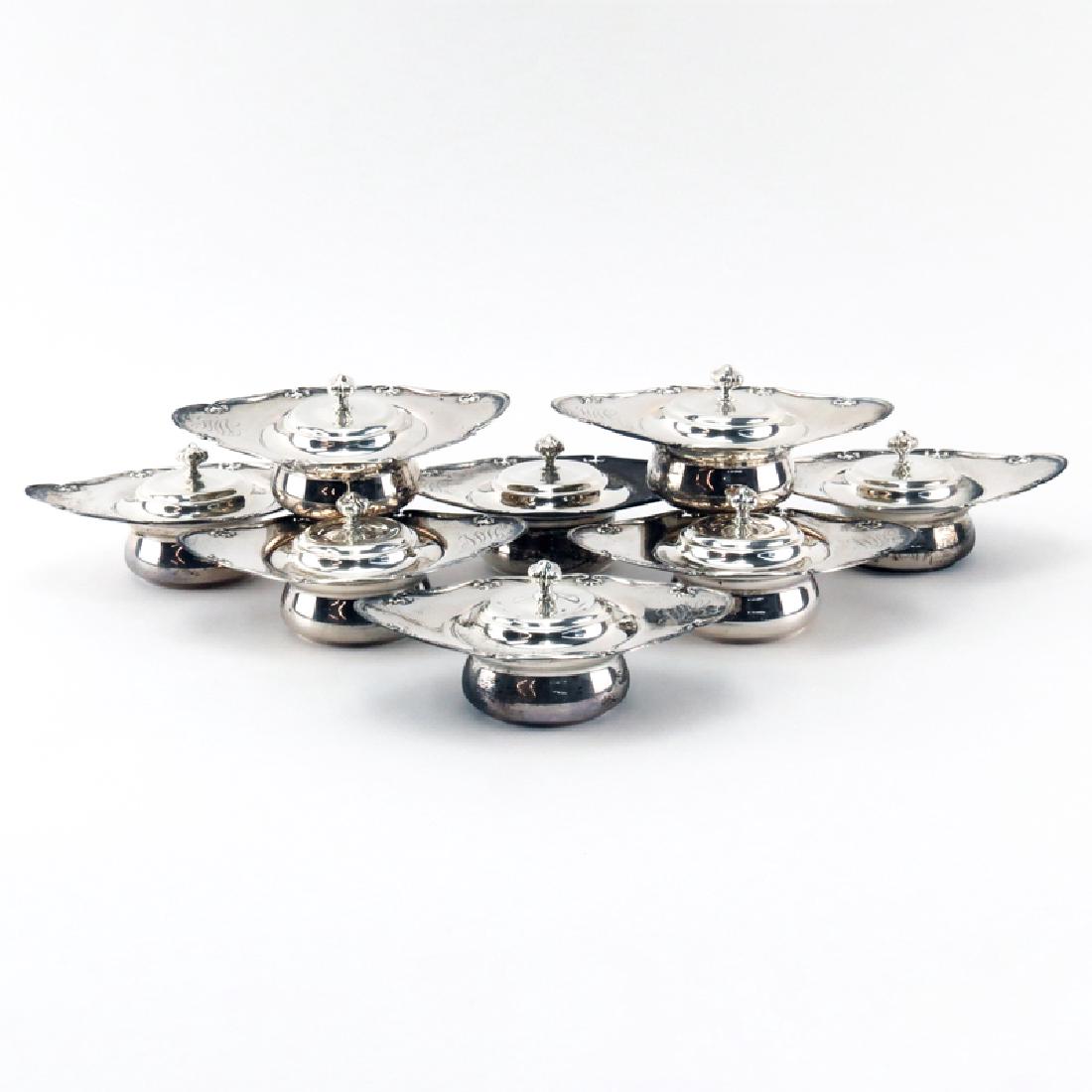 Set of Eight (8) Sterling Silver Covered Ramekins. (1 of 3)