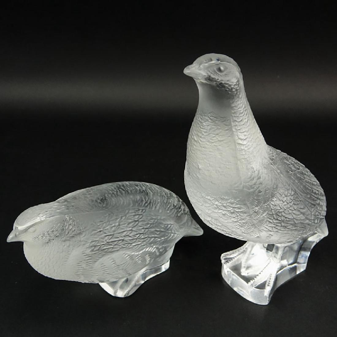 Grouping of Two (2) Lalique Crystal Bird Figurines. (1 of 9)