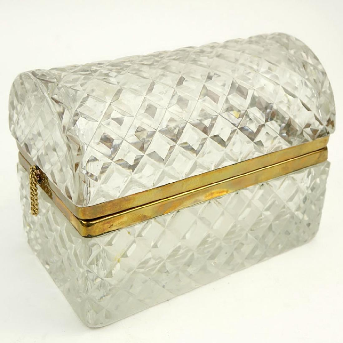 Vintage Crystal and Brass Vanity Box. Unsigned. (1 of 5)