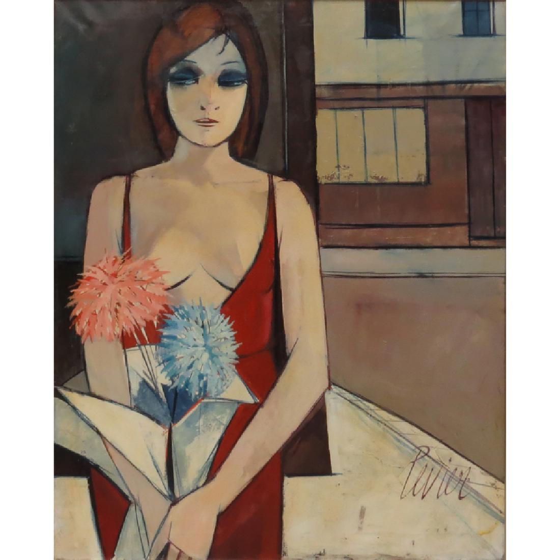 Charles Levier, French  (1920-2003) "Femme Dans La Rue" (1 of 4)