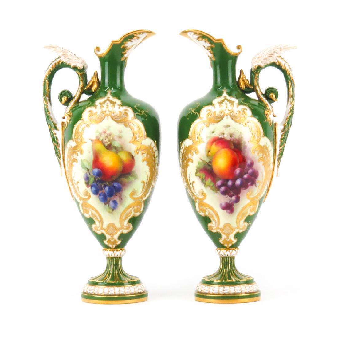 Pair of Royal Worcester Gilt Hand Painted Ewer. Depicts (1 of 5)