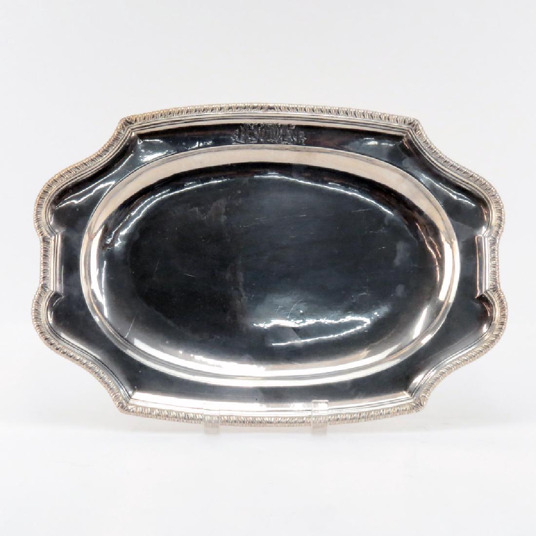 English Silver Plate Serving Tray. Stamped with London (1 of 5)