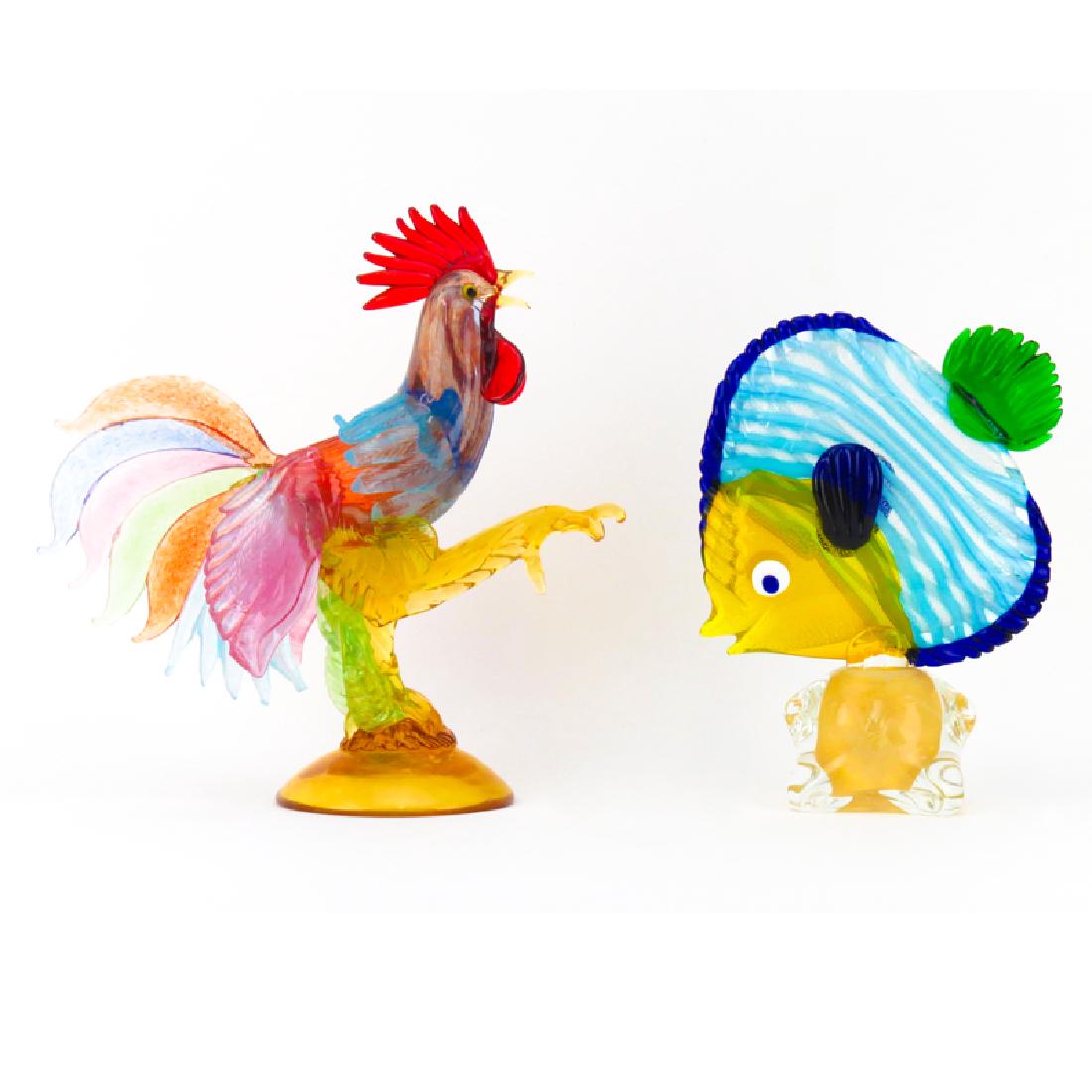 Two (2) Murano Glass Sculptures. Consists of a large (1 of 4)