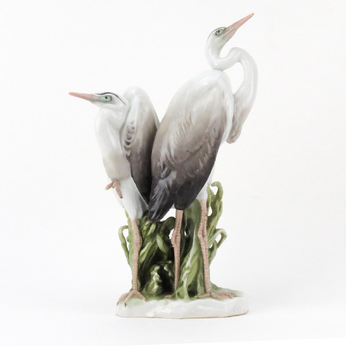 Vintage German Porcelain Bird Group Figurine. Signed. (1 of 7)