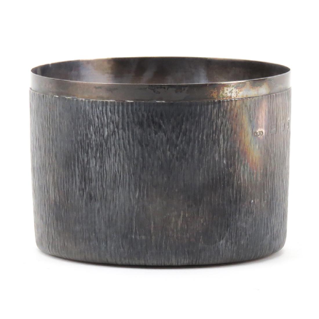 Adrian Gerald Benney (20th Century) London, England: Adrian Gerald Benney (20th Century) London, England Silver Plate Wine Coaster. Hallmarked. Needs cleaning otherwise good condition. Measures 3-1/2" H x 5" Dia. Provenance: Property of Irving Cowan and