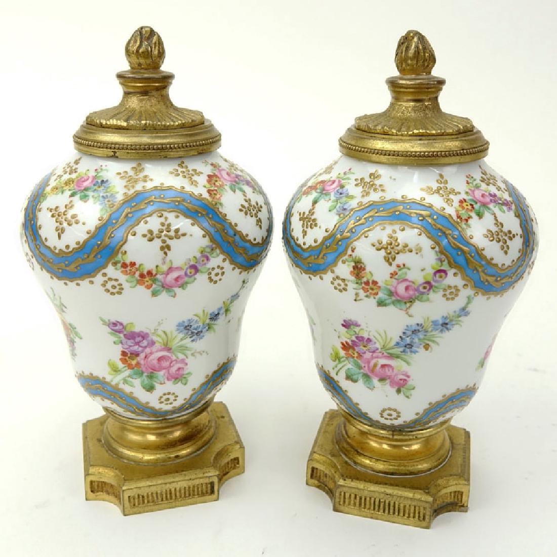 Pair 19th Century French Sevres Bronze Mounted Enamel (1 of 5)