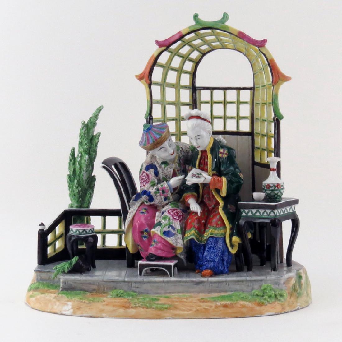 Large Vintage Dresden Porcelain Group "Chinese Couple" (1 of 5)