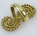 Retro 18 Kt Yellow Gold & Round Cut Diamond Spiral Ring - 2