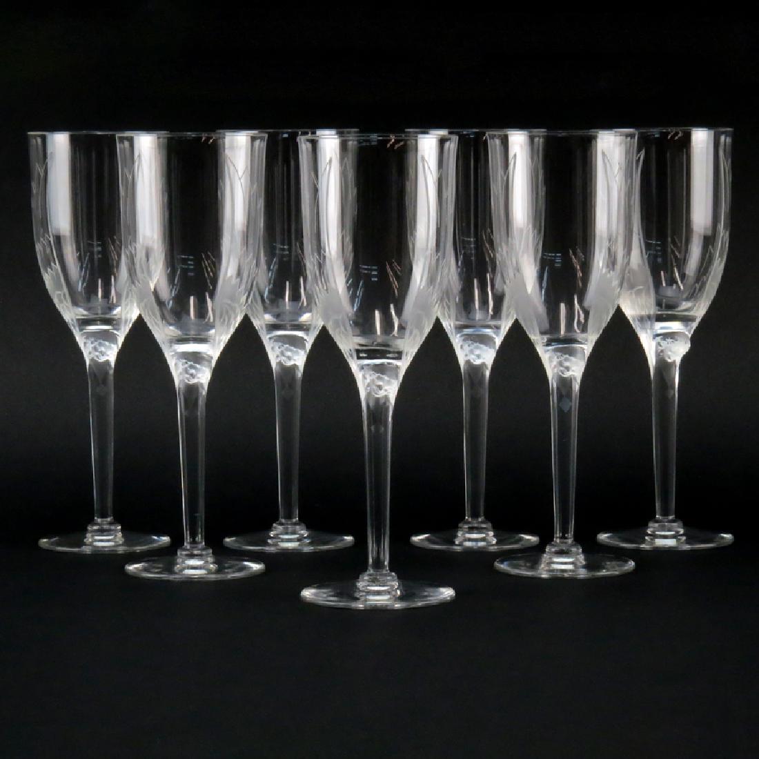 Seven (7) Lalique Crystal Ange/Angel Champagne Flutes. (1 of 5)