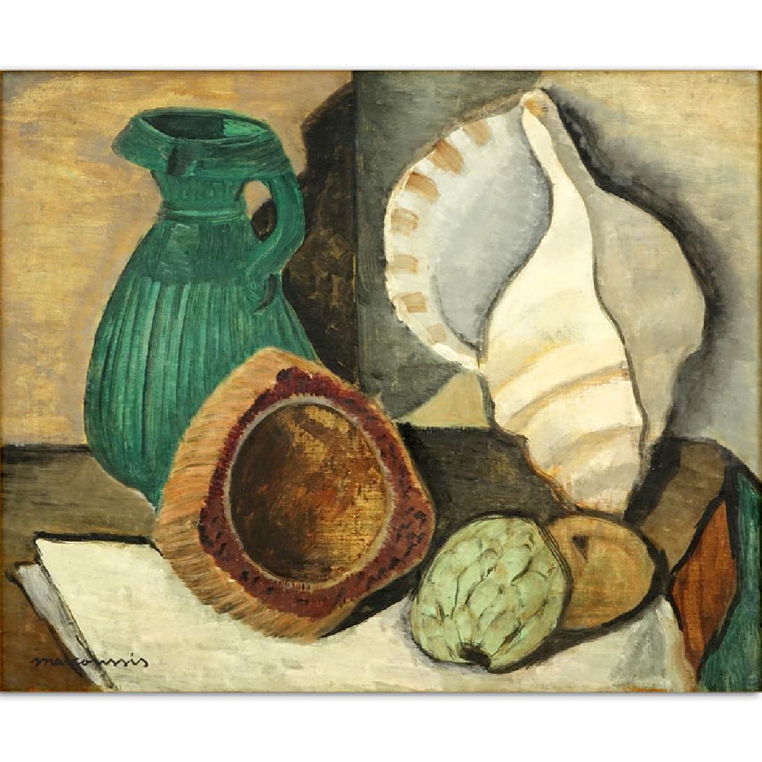 Attributed to: Louis Marcoussis, French (1883-1941) Oil: Attributed to: Louis Marcoussis, French (1883-1941) Oil on cardboard "Still Life". Signed lower right. Good condition. Measures 13" x 16-1/4", frame measures 16" x 18-3/4". Shipping $58.00 (estimate $