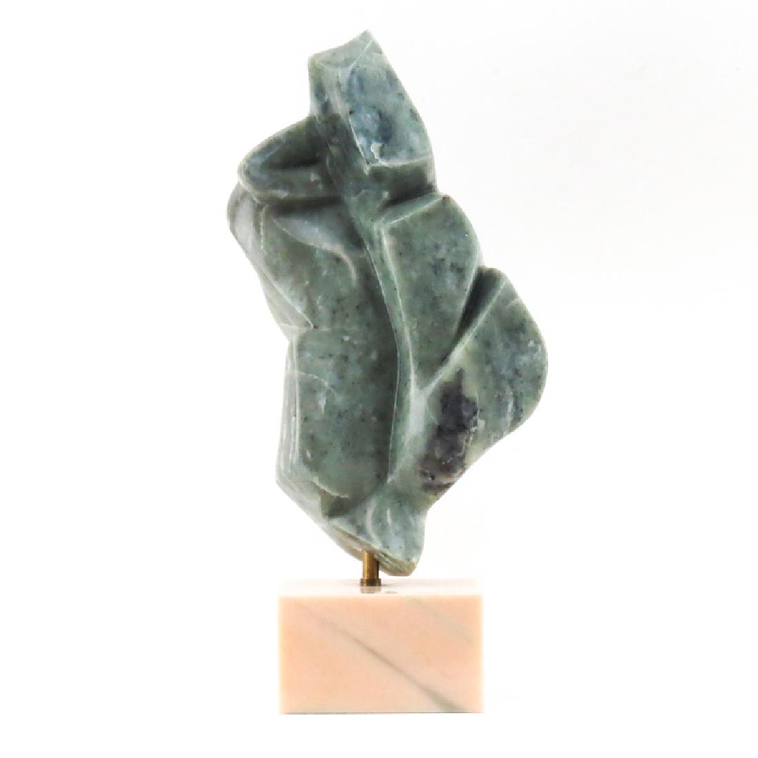Mid Century Modern Abstract Green Stone Sculpture on (1 of 4)