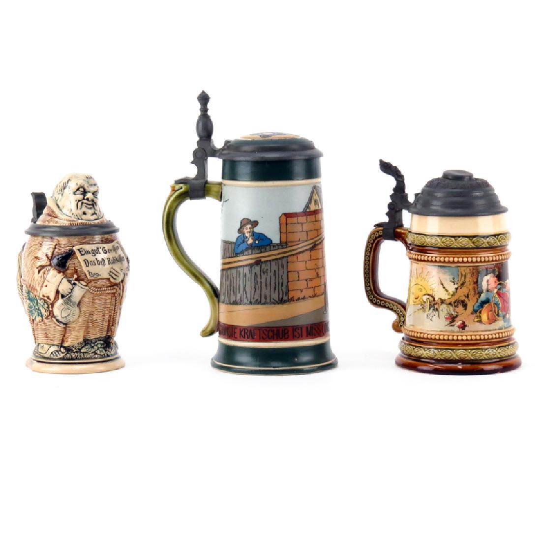 Three (3) Piece Lot of Vintage Steins. Includes 2 (1 of 3)