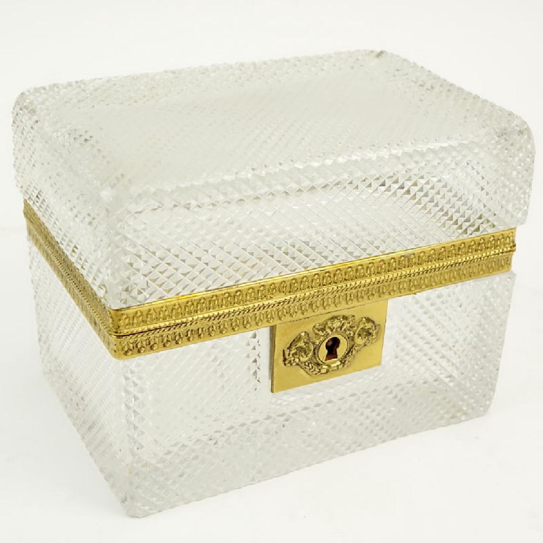 Vintage French Bronze Mounted Diamond Point Crystal (1 of 4)