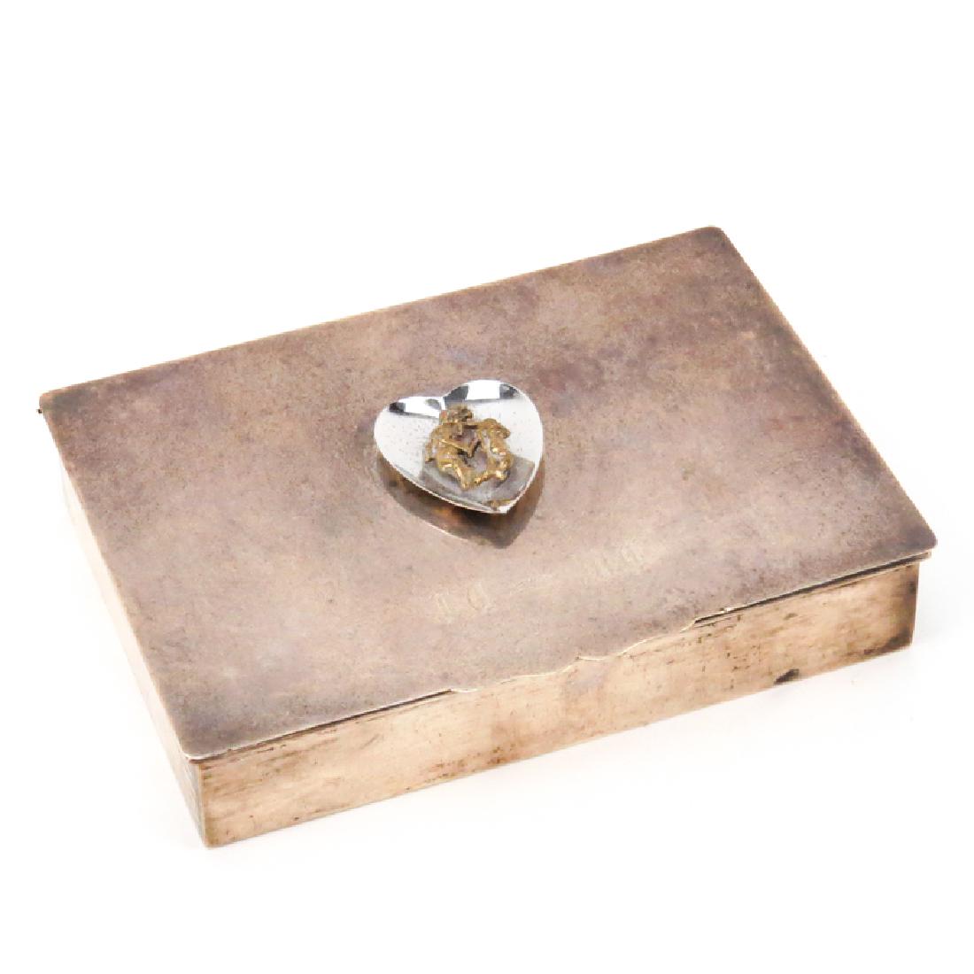 Sterling Silver Trinket Box With Wood Liner. Signed. (1 of 7)