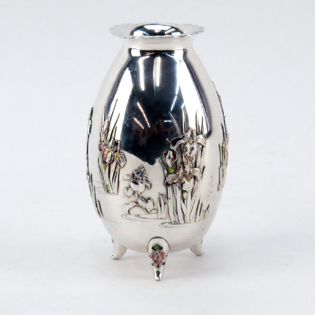 Japanese Meiji Sanju Saku Enameled Silver Ovoid Vase (1 of 5)