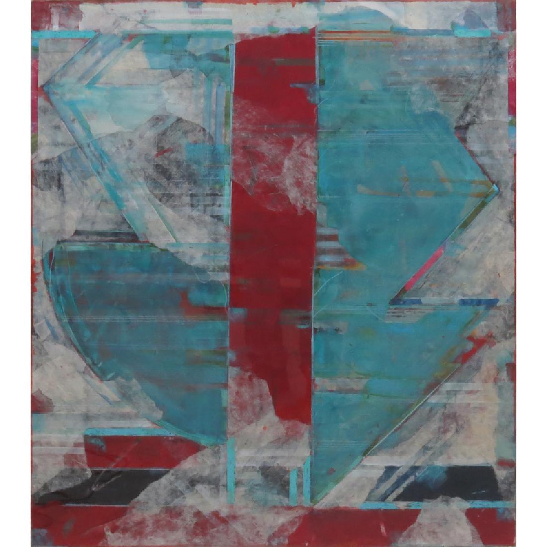 Large Colorful Abstract Mixed Media on Paper. Pencil (1 of 5)