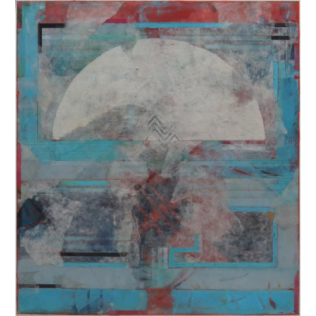 Large Colorful Abstract Mixed Media on Paper. Pencil (1 of 5)