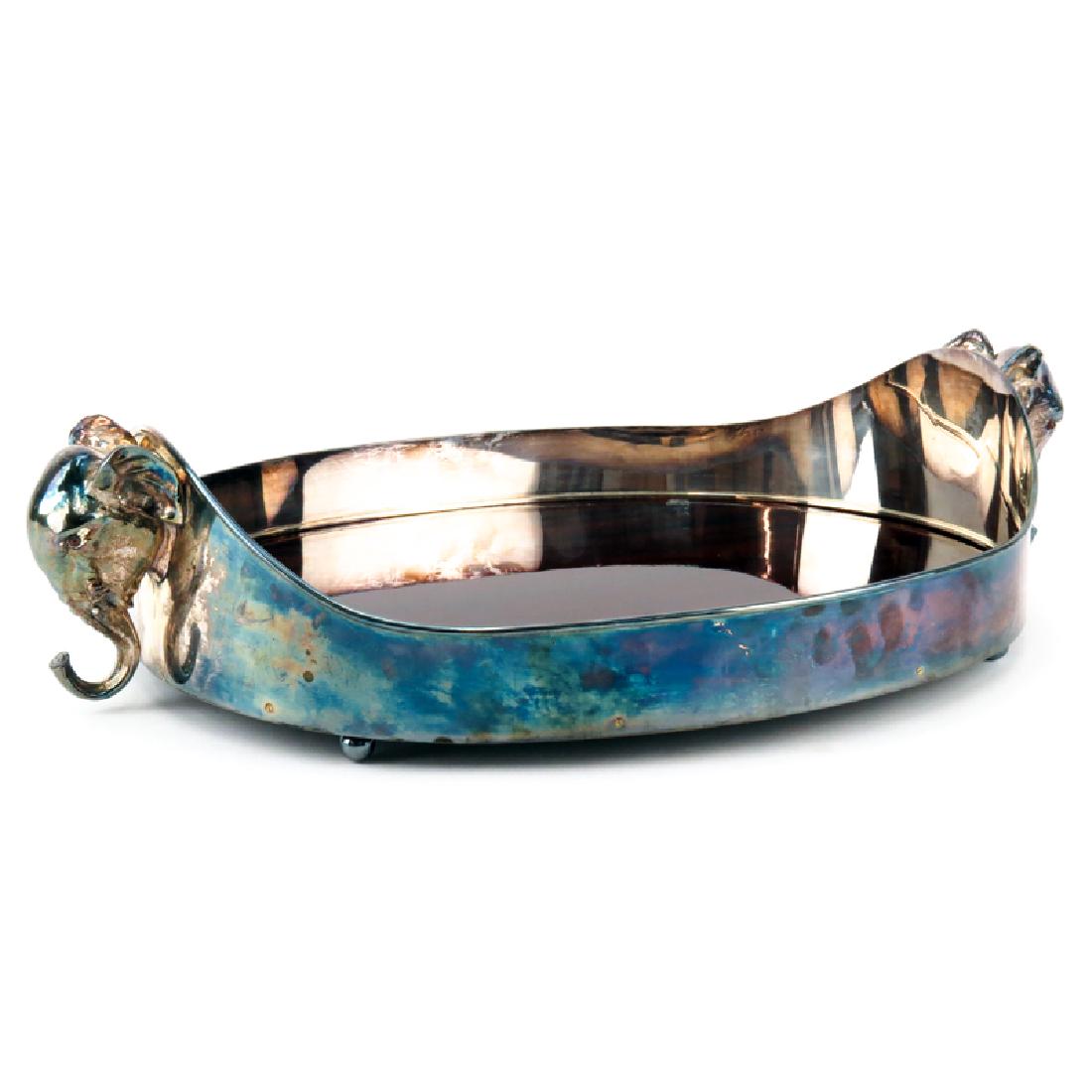 Vintage Lacquered Wood and Silver Plate Mounted Oval (1 of 3)